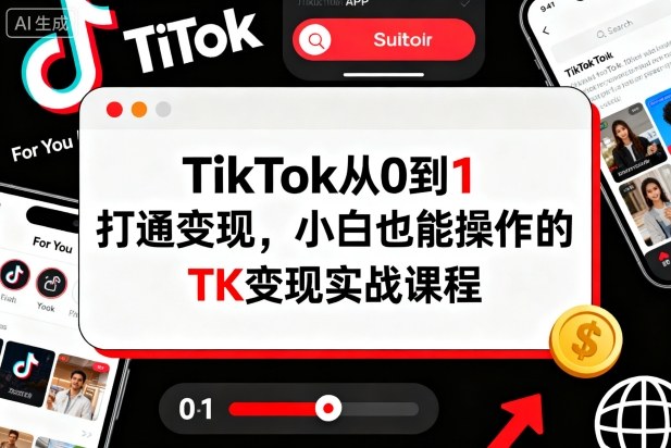 TikTok从0到1打通变现，小白也能操作的TK变现实战课程-幼小初高学社