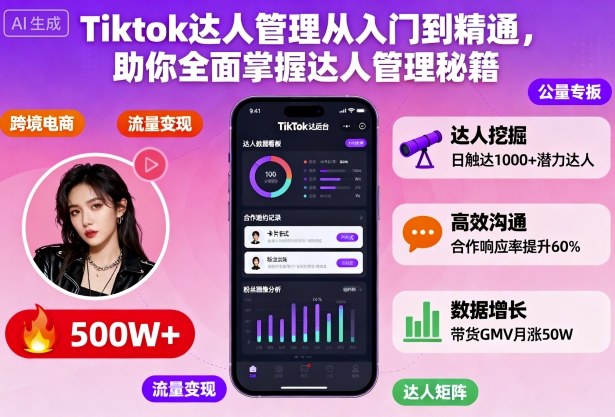Tiktok达人管理从入门到精通，助你全面掌握达人管理秘籍-幼小初高学社