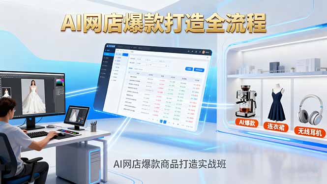 AI网店爆款商品打造实战班：AI技术实现商品图智能处理，快速搭建AI网店-幼小初高学社