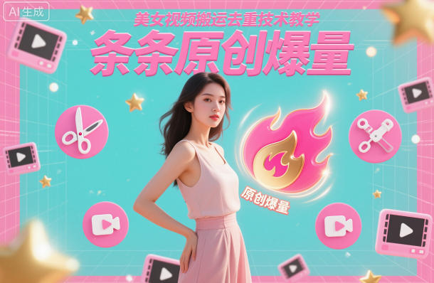 美女视频搬运去重技术教学，条条原创爆量-幼小初高学社