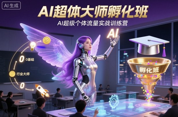 AI超体大师孵化班，AI超级个体流量实战训练营-幼小初高学社