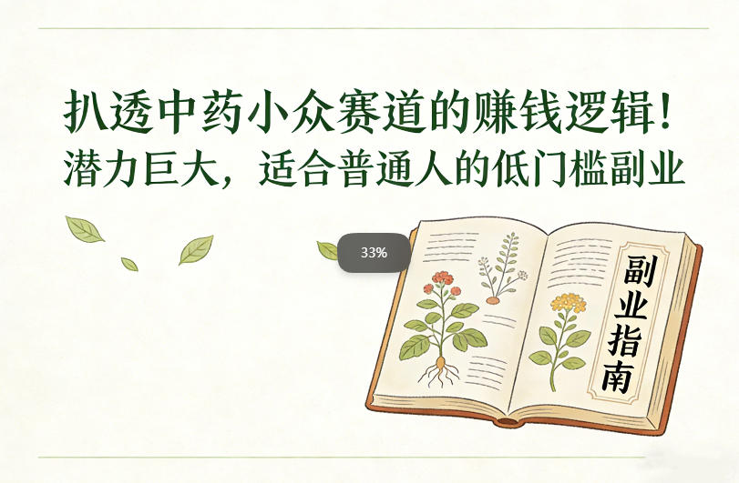 扒透中药小众赛道的賺米逻辑,潜力巨大,适合普通人的低门槛副业-幼小初高学社