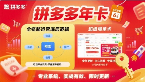 拼多多年卡，拼多多全链路运营底层逻辑，超级爆单术【更新10月】-幼小初高学社
