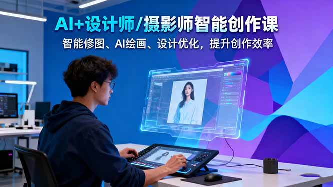 AI+设计师/摄影师智能创作课：智能修图、AI绘画、设计优化，提升创作效率-幼小初高学社