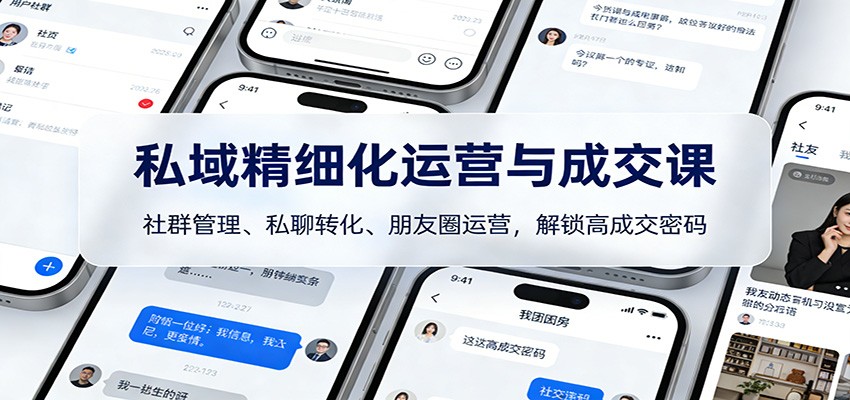 私域精细化运营与成交课：社群管理、私聊转化、朋友圈运营，解锁高成交密码-幼小初高学社