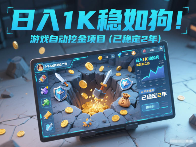 日入1K稳如狗！游戏自动挖金项目(已稳定2年)，永不失业的副业之选【揭秘】-幼小初高学社