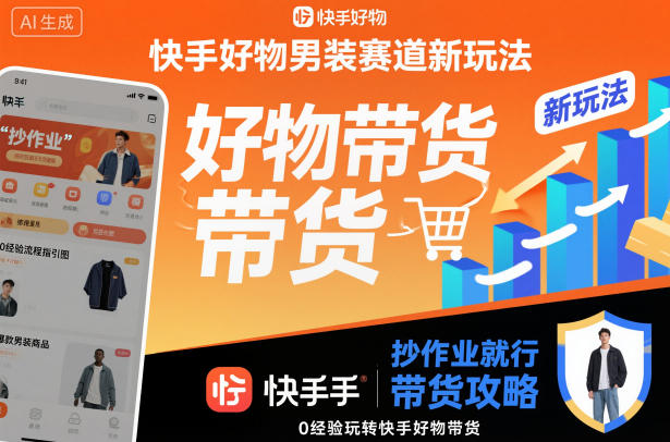 快手好物男装赛道新玩法，抄作业就行，0经验玩转快手好物带货-幼小初高学社