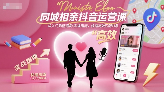 同城相亲抖音运营课，从入门到精通的实战指南，快速高效匹配对象-幼小初高学社