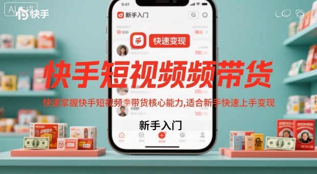 快手短视频带货，快速掌握快手短视频带货核心能力，适合新手快速上手变现-幼小初高学社