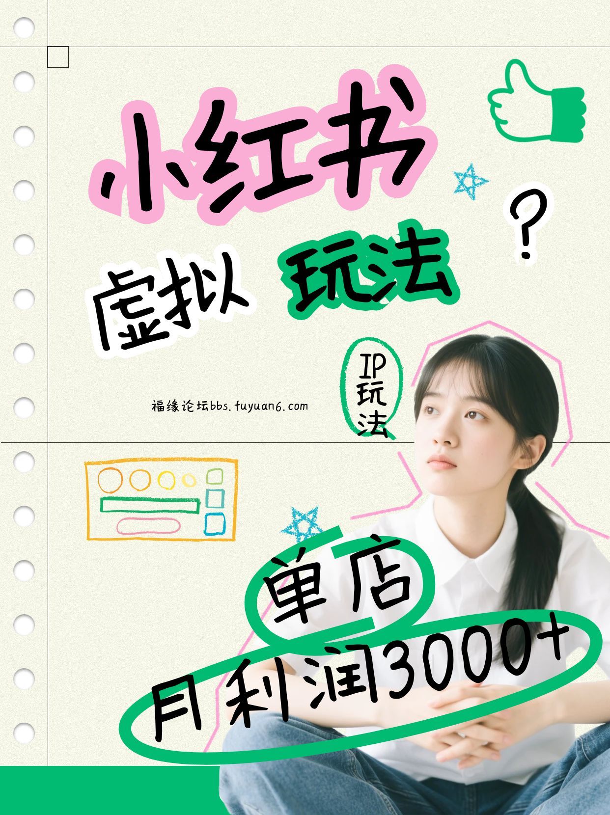 小红书虚拟玩法(铺货流和单品玩法)，单店月利润3000+，IP打法+原创商品(0违规)-幼小初高学社