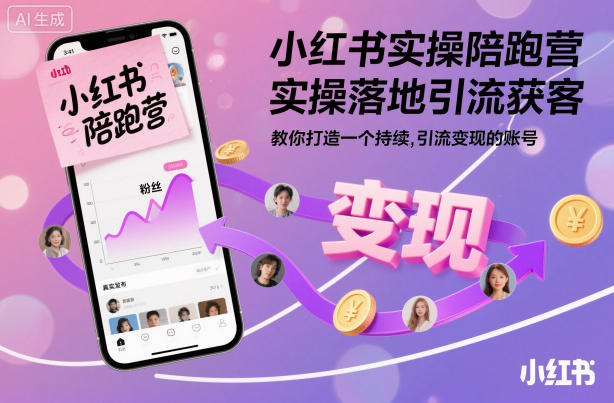 小红书实操陪跑营，实操落地引流获客，教你打造一个持续引流变现的账号-幼小初高学社