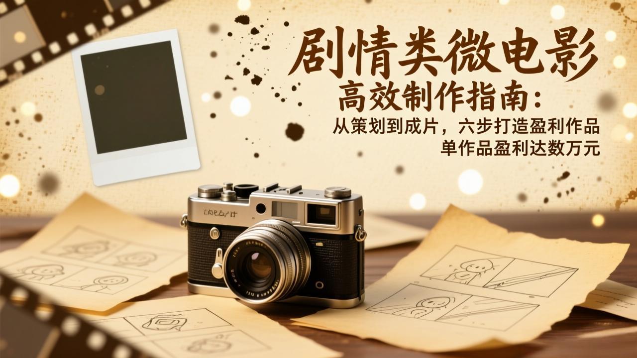 剧情类微电影高效制作指南：从策划到成片，六步打造盈利作品，单作品盈利达数万元-幼小初高学社