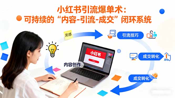 小红书引流爆单术：构建一套低成本 可持续的“内容-引流-成交”闭环系统-幼小初高学社