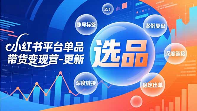 小红书平台单品带货变现营-更新，极致选品、账号标签、案例复盘，深度链接，快速启动稳定出单-幼小初高学社