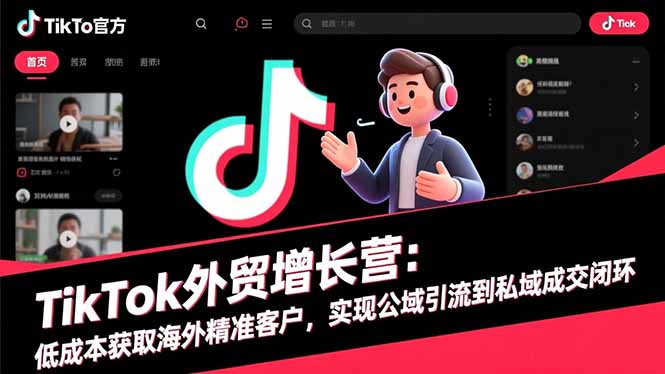 TikTok外贸增长营：低成本获取海外精准客户，实现公域引流到私域成交闭环-幼小初高学社