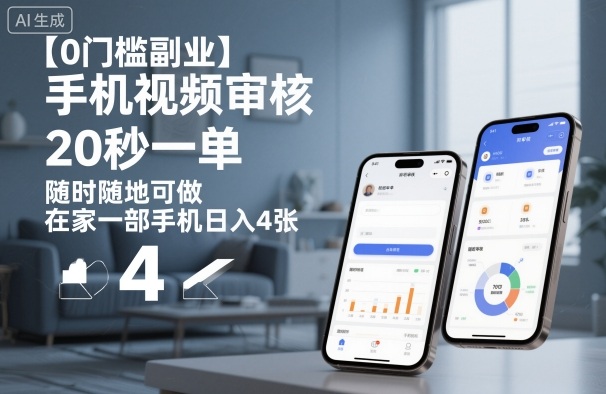 【0门槛副业】手机视频审核，20秒一单，随时随地可做，在家一部手机日入4张【揭秘】-幼小初高学社