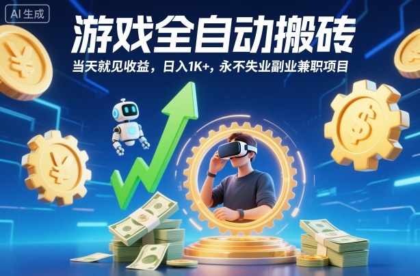 游戏全自动搬砖，当天就见收益，日入1K+，永不失业副业兼职项目【揭秘】-幼小初高学社