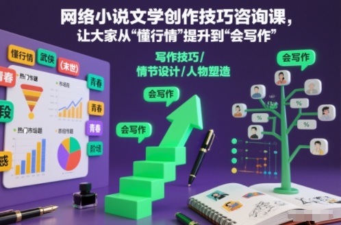 网络小说文学创作技巧咨询课，让大家从“懂行情”提升到”会写作”的高度-幼小初高学社