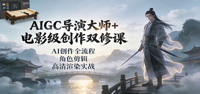 AIGC导演大师+电影级创作双修课：AI创作全流程、角色剪辑、高清渲染实战-幼小初高学社