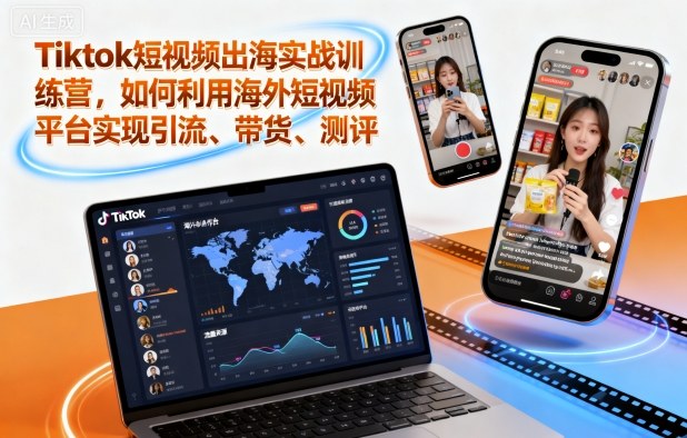 Tiktok短视频出海实战训练营，如何利用海外短视频平台实现引流、带货、测评-幼小初高学社