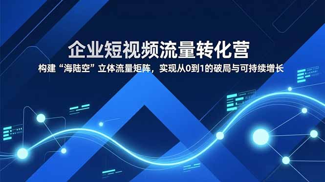 企业短视频流量转化营，构建“海陆空”立体流量矩阵，实现从0到1的破局与可持续增长-幼小初高学社
