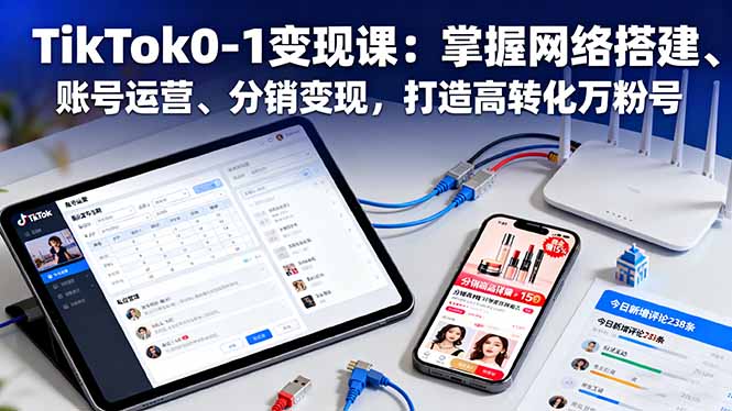 TikTok0-1变现课：掌握网络搭建、账号运营、分销变现，打造高转化万粉号-幼小初高学社