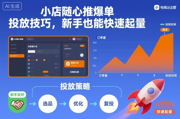 小店随心推爆单投放技巧，新手也能快速起量-幼小初高学社