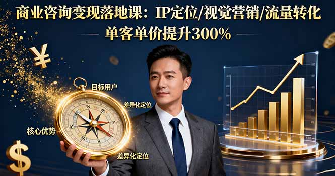 商业咨询变现落地课：IP定位/视觉营销/流量转化，单客单价提升300%-幼小初高学社