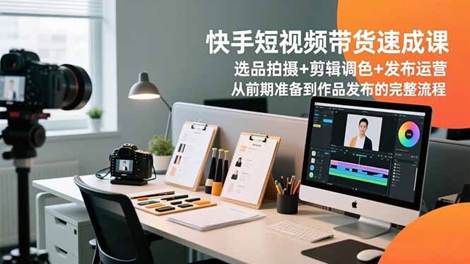 快手短视频带货速成课，选品拍摄+剪辑调色+发布运营，从前期准备到作品发布的完整流程-幼小初高学社