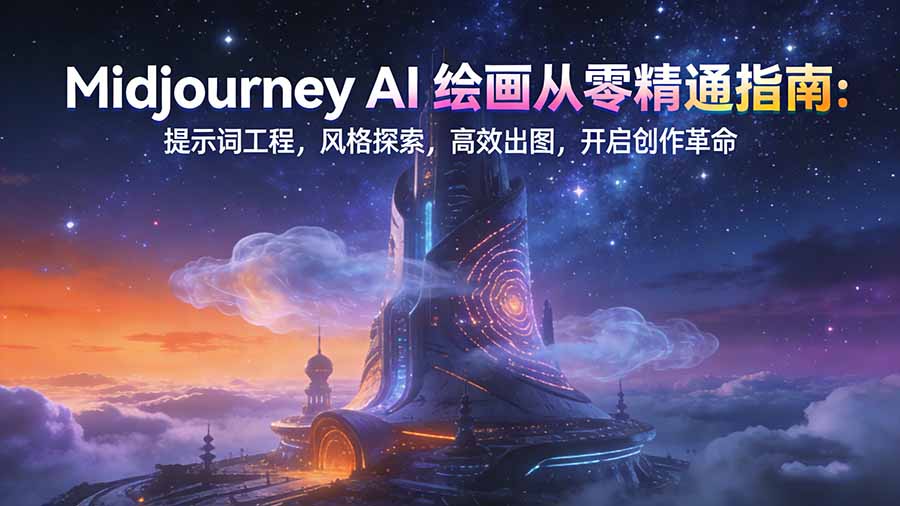 Midjourney AI绘画从零精通指南：提示词工程，风格探索，高效出图，开启创作革命-幼小初高学社