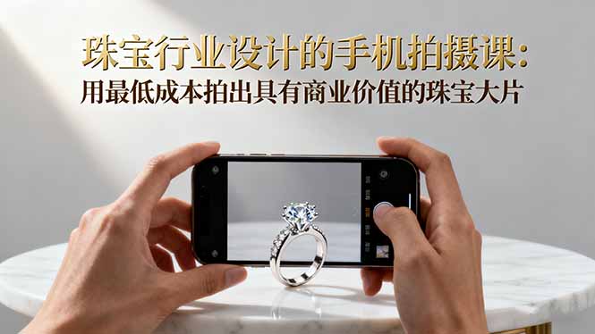珠宝行业设计的手机拍摄课：用最低成本拍出具有商业价值的珠宝大片！-幼小初高学社