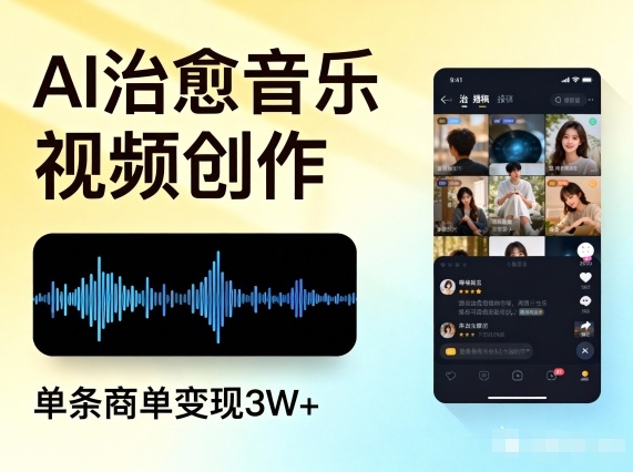 AI做治愈音乐视频，多平台投稿，单条商单变现3W+-幼小初高学社