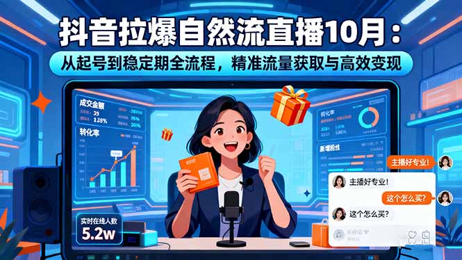 抖音拉爆自然流直播10月：从起号到稳定期全流程，精准流量获取与高效变现-幼小初高学社