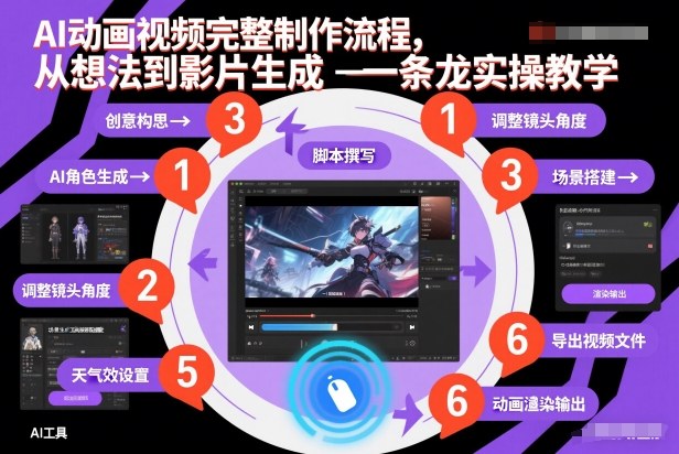 AI动画视频完整制作流程，从想法到影片生成一条龙实操教学-幼小初高学社