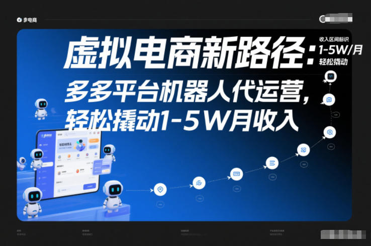虚拟电商新路径：多多平台机器人代运营，轻松撬动1-5W月收入【揭秘】-幼小初高学社