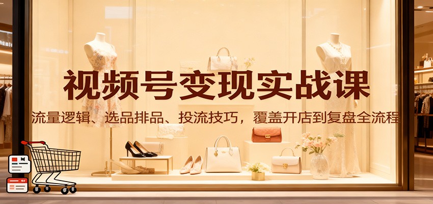 视频号变现实战课：流量逻辑、选品排品、投流技巧，覆盖开店到复盘全流程-幼小初高学社