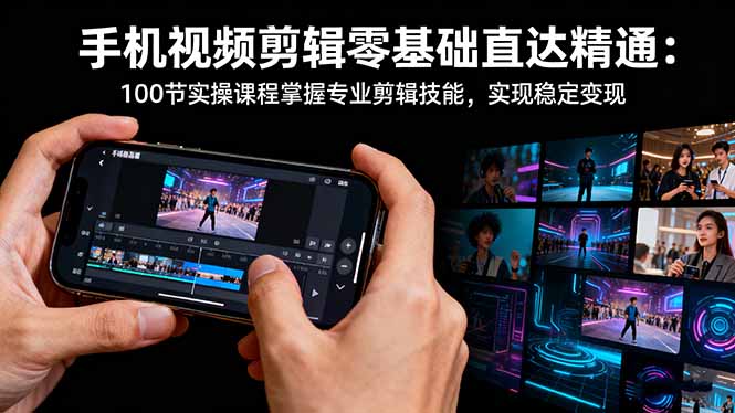 手机视频剪辑零基础直达精通：100节实操课程掌握专业剪辑技能，实现稳…-幼小初高学社