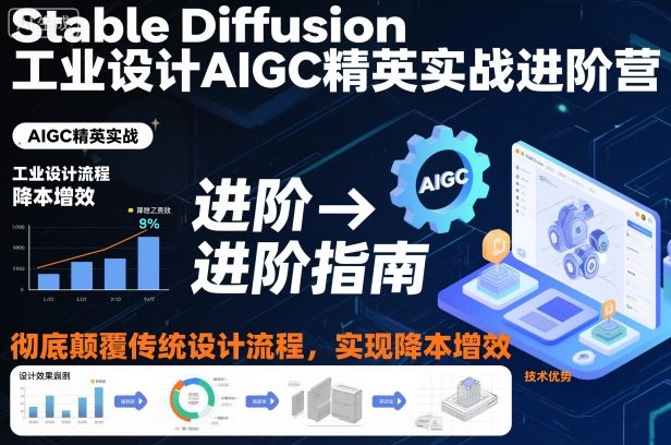Stable Diffusion工业设计AIGC精英实战进阶营，彻底颠覆传统设计流程，实现降本增效-幼小初高学社