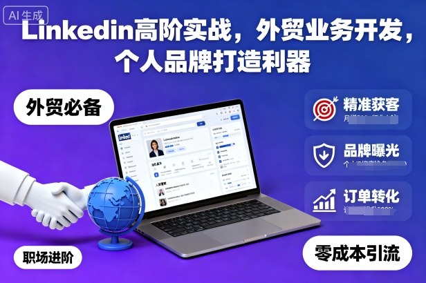 Linkedin高阶实战，外贸业务开发，个人品牌打造利器-幼小初高学社