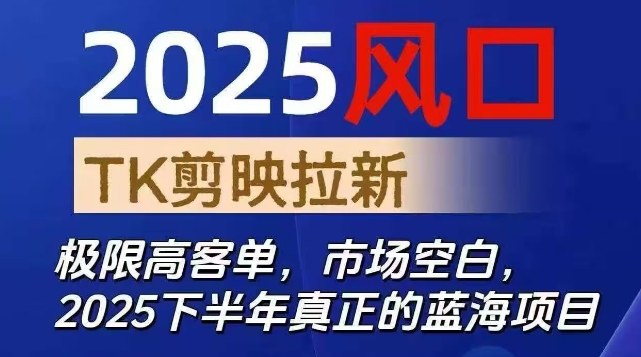 2025风口TK剪映capcut拉新项目，极限高客单，市场空白，2025下半年真正的蓝海项目-幼小初高学社