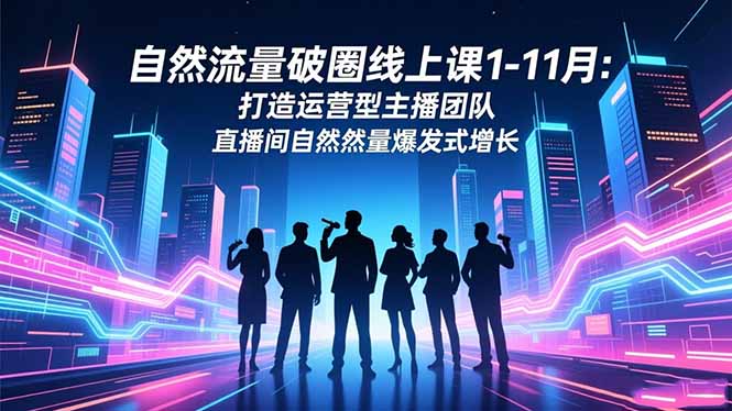 自然流量破圈线上课1-11月：打造运营型主播团队 直播间自然流量爆发式增长-幼小初高学社