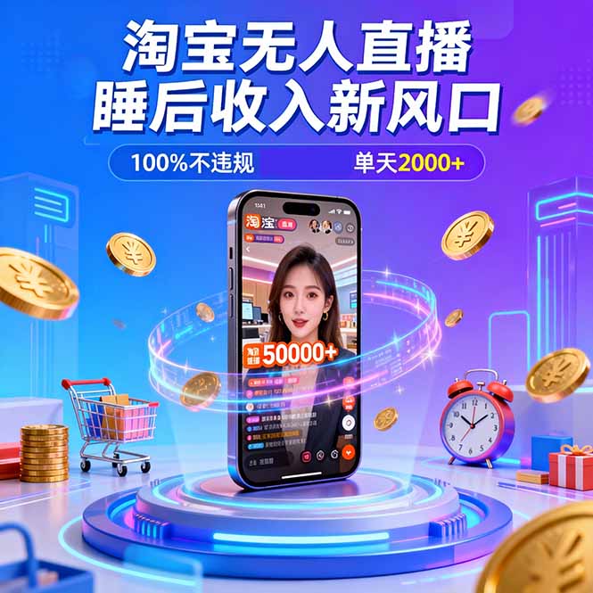 淘宝无人直播，不违规不封号，直播100小时卖了5万，年底旺季！-幼小初高学社