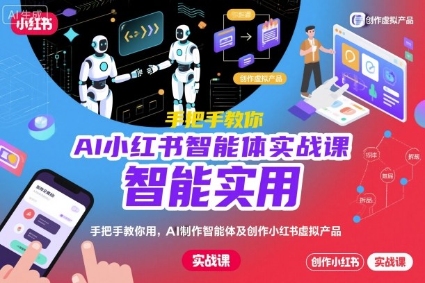 AI小红书智能体实战课，手把手教你用AI制作智能体及创作小红书虚拟产品，提效+内容商业化-幼小初高学社