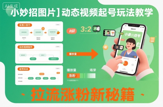 小妙招图片＋动态视频起号玩法教学，拉流涨粉新秘籍-幼小初高学社