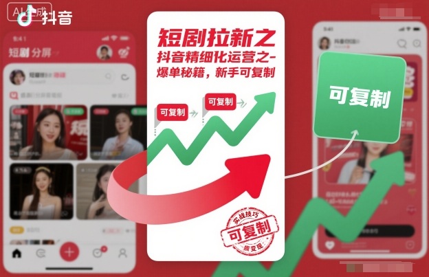 短剧拉新之抖音精细化运营之爆单秘籍，新手可复制-幼小初高学社