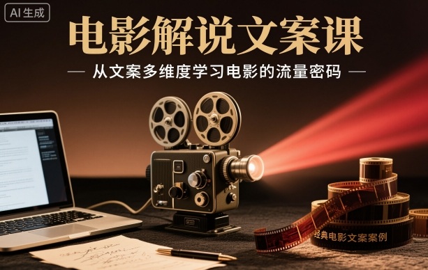 电影解说文案课，从文案多维度学习电影的流量密码-幼小初高学社