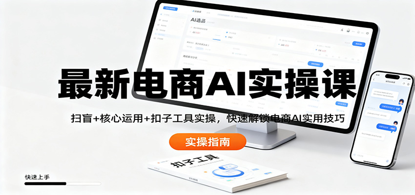 最新电商AI实操课：扫盲+核心运用+扣子工具实操，快速解锁电商AI实用技巧-幼小初高学社