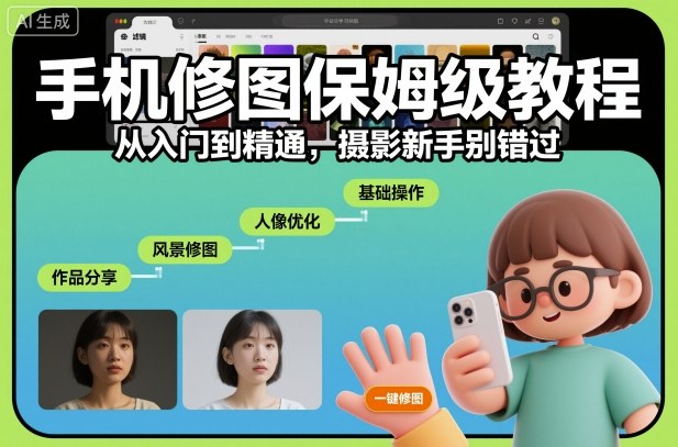 手机修图保姆级教程，从入门到精通，摄影新手别错过-幼小初高学社