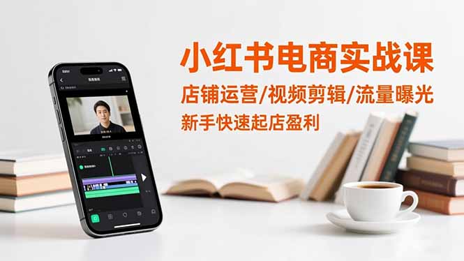 小红书电商实战课：店铺运营/视频剪辑/流量曝光，新手快速起店盈利-幼小初高学社