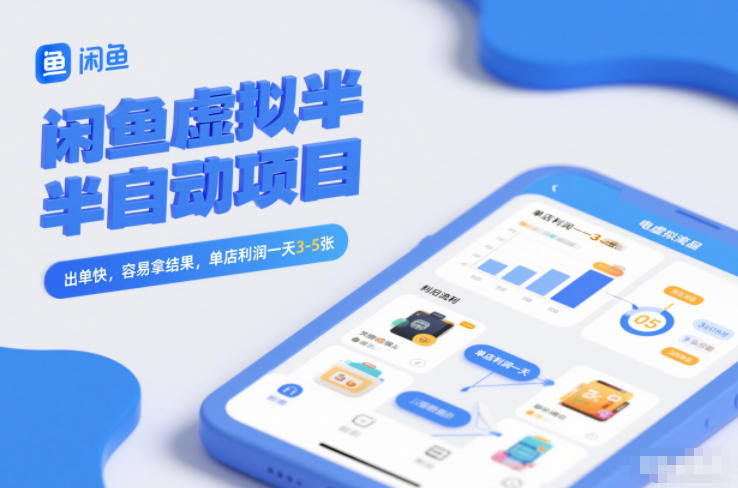 闲鱼虚拟半自动项目，出单快，容易拿结果，单店利润一天3-5张-幼小初高学社